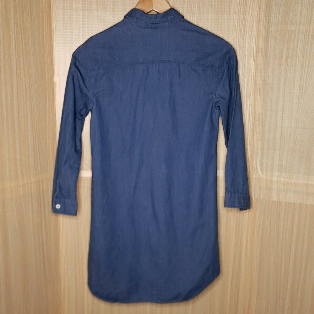 Floryday Womens Long Sleeve Denim Look Shirt Dress Small - Picture 2 of 4